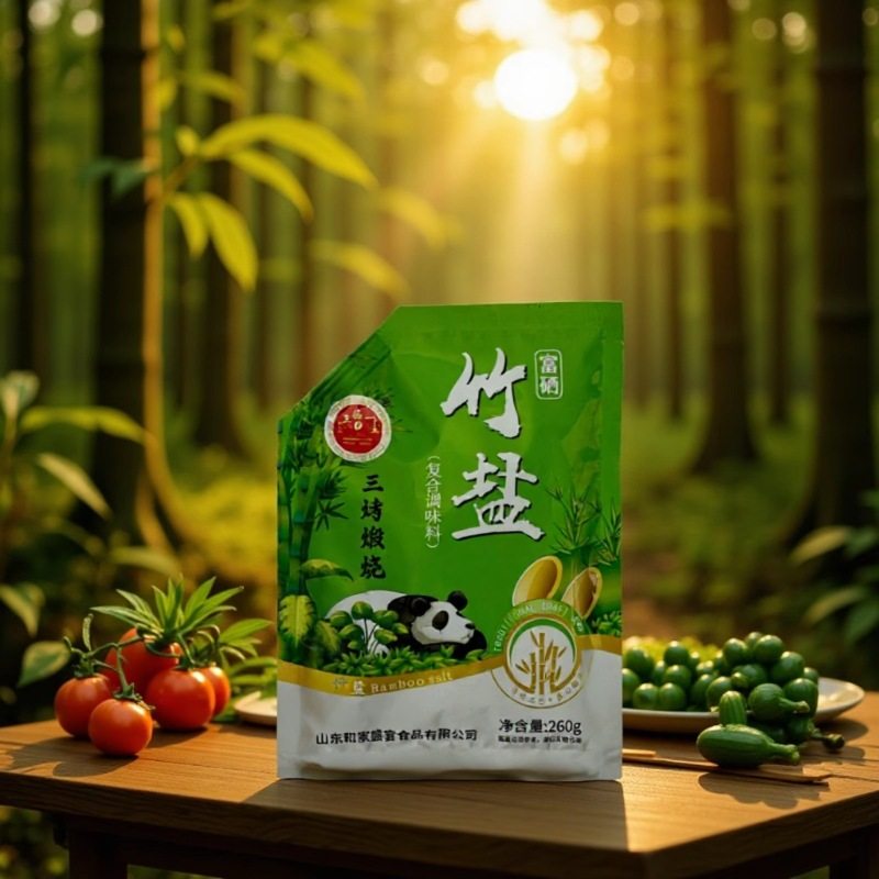 Selenium-Rich Bamboo Salt 260g Bagged Nine-Baked Bamboo Salt Kitchen Edible Salt Black Truffle Bamboo Salt E-Commerce Sales Gift