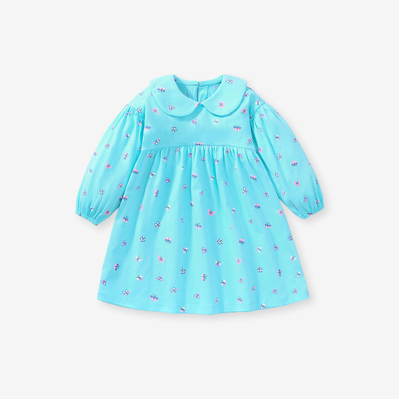 Girls' Autumn Long-sleeve Princess Dress, Homewear Cotton Kids' Dress