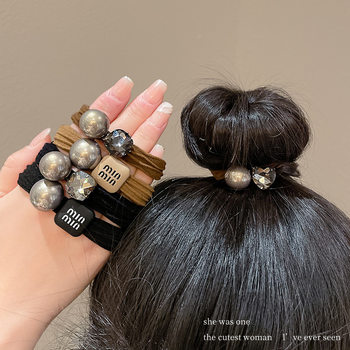 Korean-style high-grade pearl head rope high ponytail hair ball hair ring 2024 new all-match temperament hair accessories