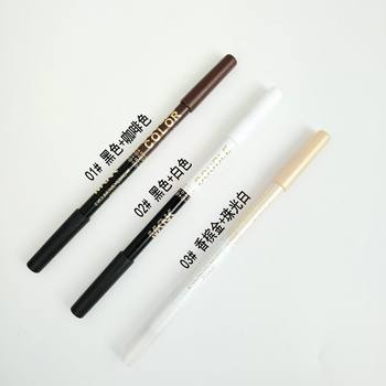 Cross-border Beauty Makeup MKNK Anti-blooming Wooden Pole Double-head Dual-purpose Multifunctional Eyeliner Eyebrow Pen Silkworm High-gloss Eyeshadure Pen