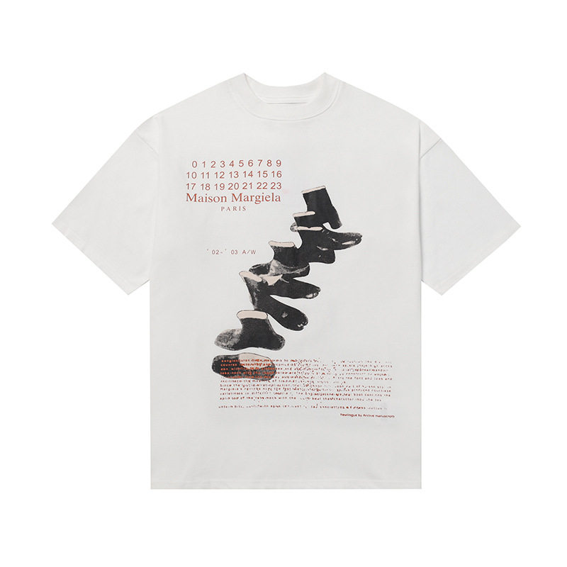 Cross-border supply Maison Margiela MM6 pure cotton double yarn men's T-shirt short sleeve high quality spot