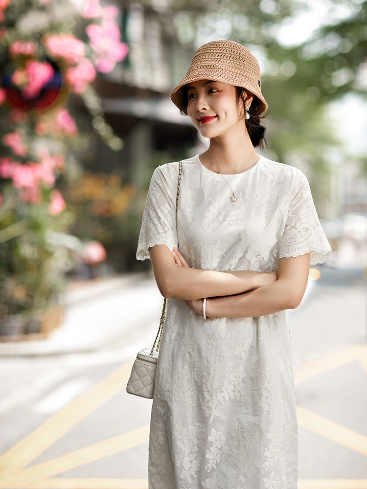 (Mới) Mã K6969 Giá 2120K: Váy Đầm Liền Thân Nữ Shtde Dáng Chữ A Ngắn Tay Thêu Họa Tiết Hoa Thời Trang Nữ Chất Liệu G05 Sản Phẩm Mới, (Miễn Phí Vận Chuyển Toàn Quốc).