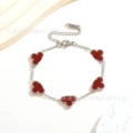 Silver Bracelet [Wine Red]