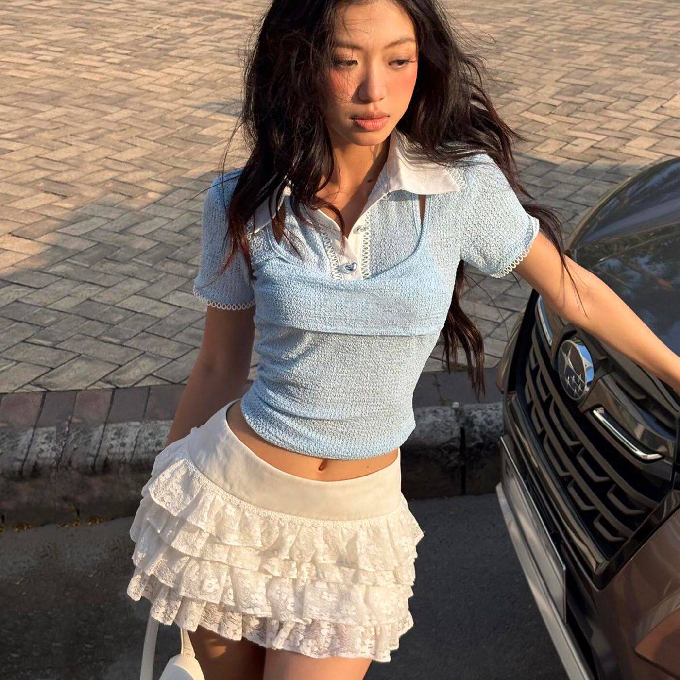 Womens Summer Short Sleeve Blouse Stylish Slim Fit Versatile Elegant Perfect for Work and Casual Wear Wholesale