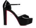 Black patent leather mirror