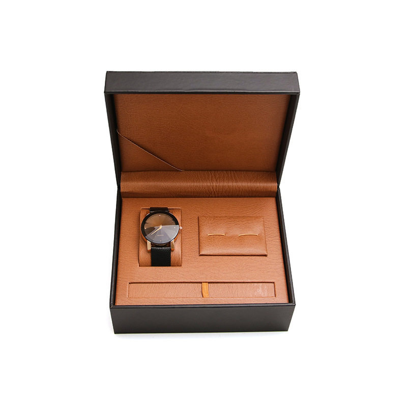 Source Factory Pu Watch Box Watch Packaging Box Jewelry Watch Set Box Flip Cover Couple Watch Gift Box Wholesale