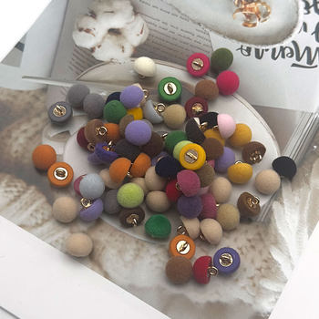 Fashion flocking resin semicircle velvet round color mushroom button velvet coat shirt button cardigan woolen coat