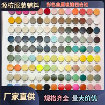 Wholesale In-Stock Colorful Metal Snap Buttons, Flat Press-Type Buttons for Jackets, Chanel-Style Spray-Painted Buttons