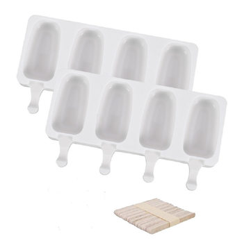 4 Silicone Ice Cream Mold 4 Ice Popsicle Mold Ice Cream Grinding Tool Ice Cream DIY Self-ice Maker