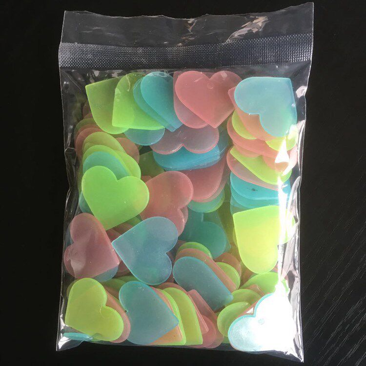 2-3cm夜光星星墙贴装饰荧光五角星跨境彩色发光门窗贴立体冰箱贴