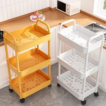 Small cart shelf floor multi-layer kitchen bedroom living room bathroom snack storage rack multi-functional bookshelf wholesale