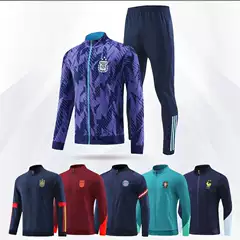 Factory direct sales jersey Paris Real Madrid Argentina ac Juve long sleeve sports suit full zipper training football suit