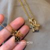The Style Is Super Cool! Vintage Cross Solid Dice Pendant Necklace with a Light Luxury Design Sweater Chain Accessory