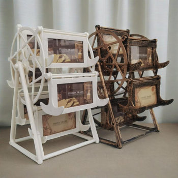 DIY Creative Retro Rotating Ferris Wheel Photo Frame Large Windmill Table Home Decoration Desktop Ornaments