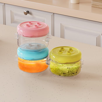 Baby Small Fresh Round Building Block Food Supplement Box Set Kidsren's Portable Baby Plastic Snack Storage Box Three Pack