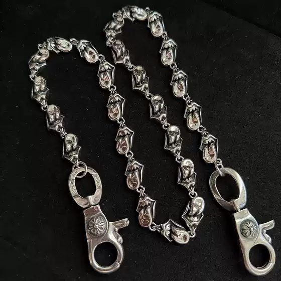 Trendy and Stylish Hip-Hop Punk Street Fashion Tongue-Style Chain with Double Lobster Clasp for Pants and Bag
