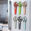 Multifunctional Refrigerator Scissors Magnetic Suction Detachable Household Powerful Chicken Bone Scissors Food Barbecue Scissors Stainless Steel Kitchen Scissors