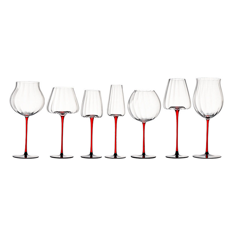 European High-End Red-Footed Glass Red Wine Glass High-End Set Household Goblet Wine Glass Factory Direct Sale