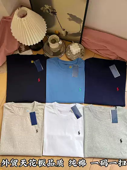 Original ExporT Can Scan The Qr Code, High-qualiTy Pure CoTTon Pony Embroider Men's ShorT-sleeved T-shirT, Casual and VersaTile Top for Men