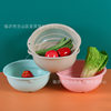 New Double-layer Thickeneded Drain Basket Round Plastic Sink Household Cut Out Fruit and Vegetable Basket Hygienic Hospital Printing Advertising