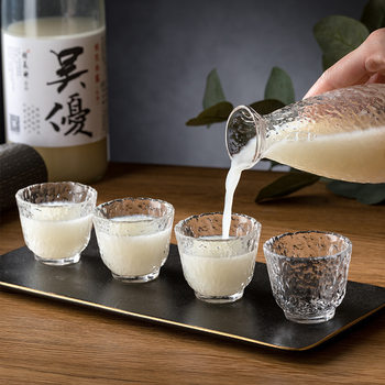 Japanese-Style Small Sake Cup Set Trendy Sake Wine Set High-Value Fruit Wine Cup Liquor Home Wine Dispenser Glass