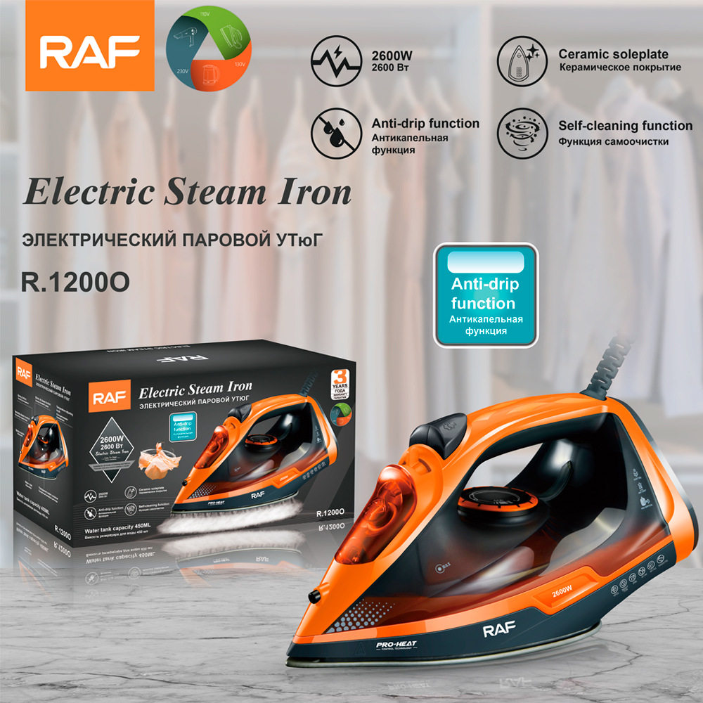 RAF European standard cross-border household steam electric iron 2600W handheld small portable ironing machine