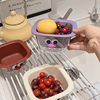 Cute Cartoon Big-Eyed Draining Basket, Kawaii Small Fruit Washing Basket, Convenient Candy-Colored Dopamine Draining Basin