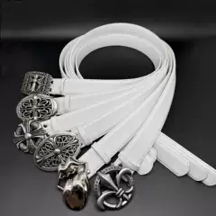 Punk Style European and American Trendy Crochet Buckle Decorative Cross Simple Belt Belt with Jeans Jacket High-End