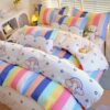Brushed Printed Four-Piece Set Taiwan Bed Cover Quilt Cover Sheet Fitted Sheet (Three) Modern Simple Style