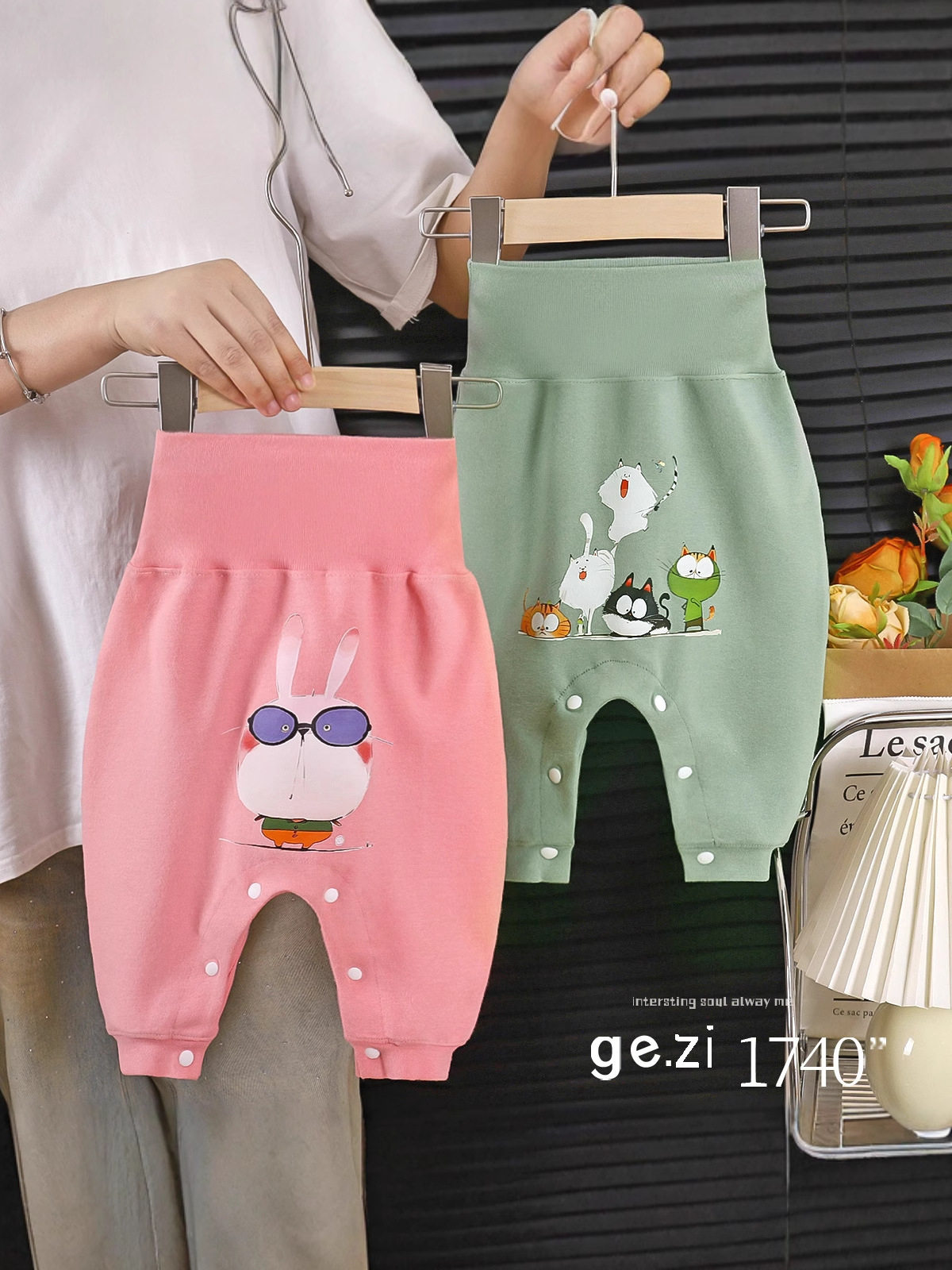 Baby Big PP Pants, Spring & Autumn Cotton Version, Boys & Girls High-Waist Belly-Protecting Snap-Button Easy-Wear Pants, 7A Antibacterial Outerwear