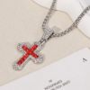 Cross-Border Cross Necklace Hip-Hop Style Zircon Pendant Jewelry Titanium Steel Versatile Choker Personalized Sparkling Jewelry Wholesale