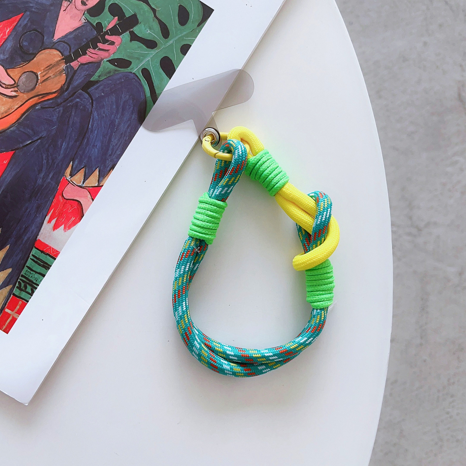 适用各种手机壳配件吊挂坠拼彩色短挂绳双边双头锁扣带卡片装饰品