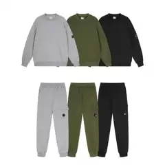 Cross-Border Cp Lens Men's Loose Solid Color Round Neck Pullover Terry Sweatshirt Jacket Casual Suit Youth Trendy Brand Men
