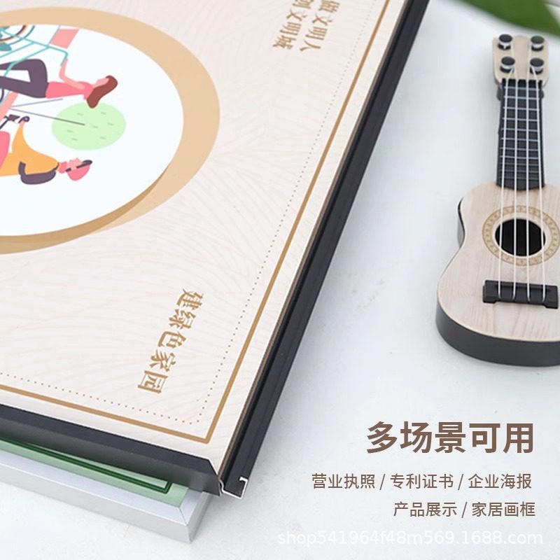 Thin Narrow Edge Aluminum Alloy Frame Metal Photo Frame Wall Hanging Open Stereo Advertising Open Frame Poster Large Size