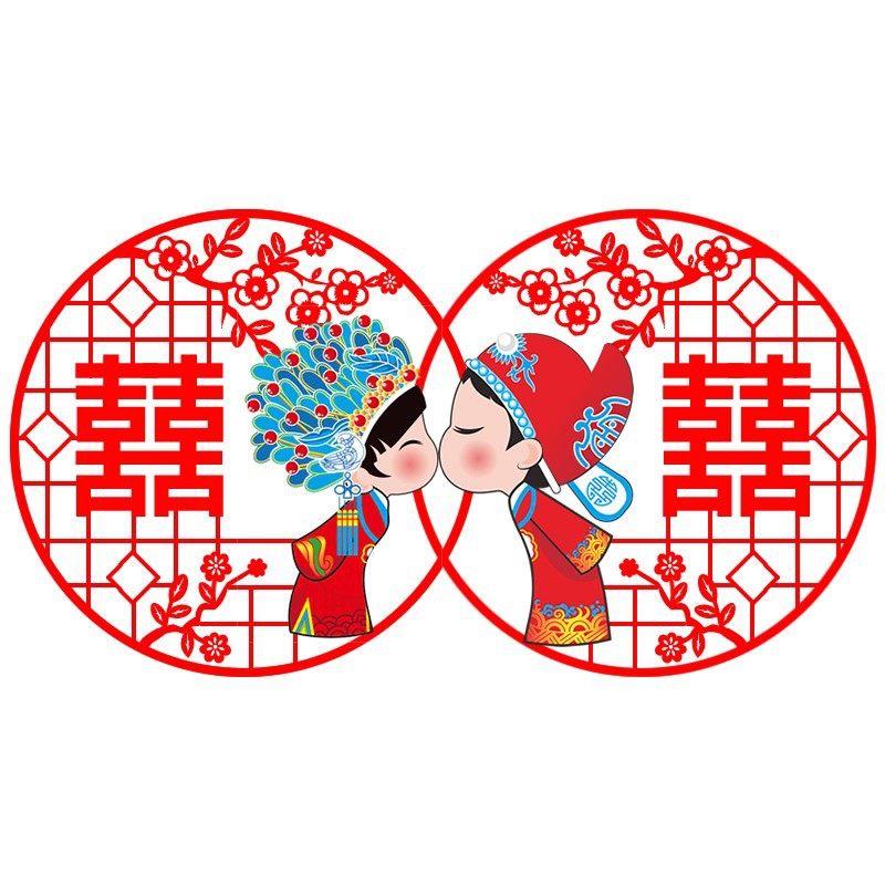 Flocking cloth happy word a pair of wedding supplies wedding room decoration happy child wedding scene layout new door happy