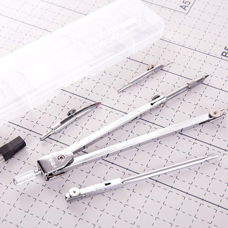 Deli 8604 Compasses Set Engineering Technology Student Drawing Design Tool Metal Texture Drawing Instrument