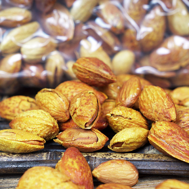 Almond NP wholesale leather thin paper leather almond wholesale square jar bottled almond 400g