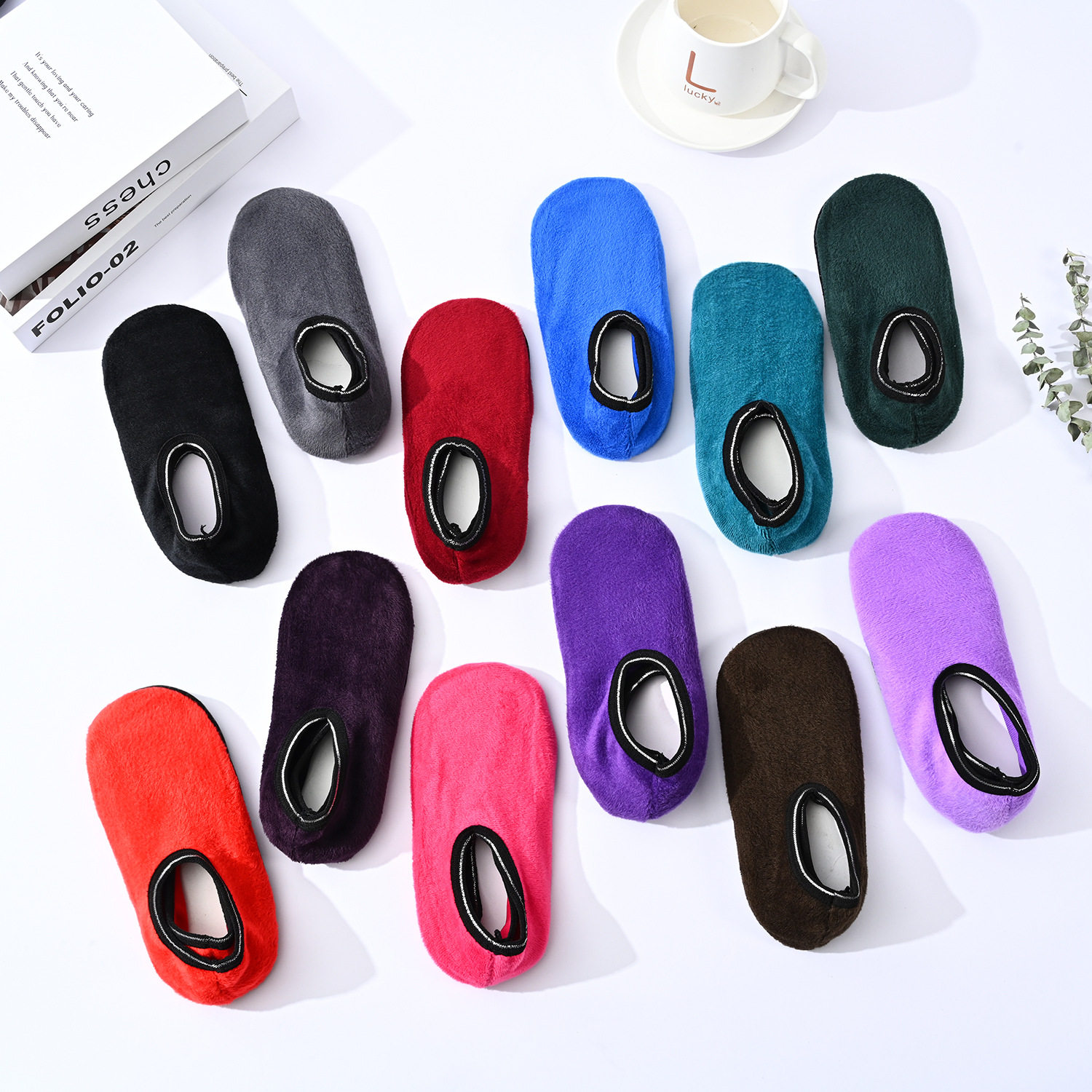 秋冬加绒加厚地板袜女士纯色不倒绒成人儿童防滑地毯袜套厂家批发