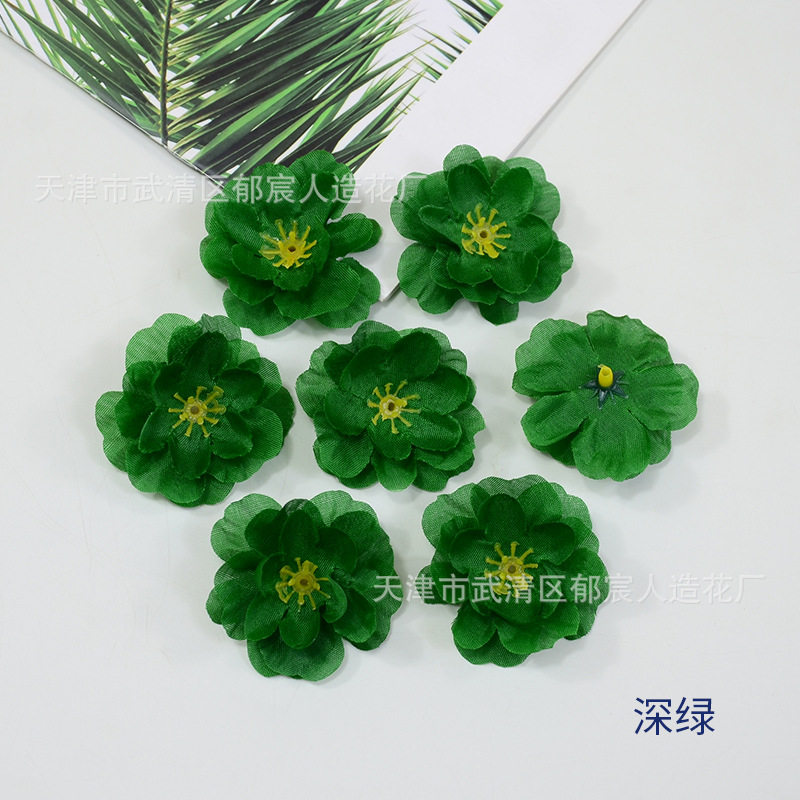 桃花花朵批发婚礼撒花簪花装饰梅花绢布花头舞蹈服道具花蛋糕假花