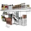 304 stainless steel kitchen rack Wall seasoning dish rack wall-mounted chopsticks pot lid seasoning rack hanging rod