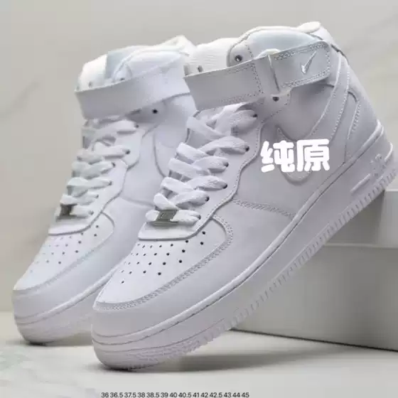 Putian Af1 Pure Original High-Top Pure White Wheat Color Black Warrior Unisex Casual Sports Sneakers Wholesale