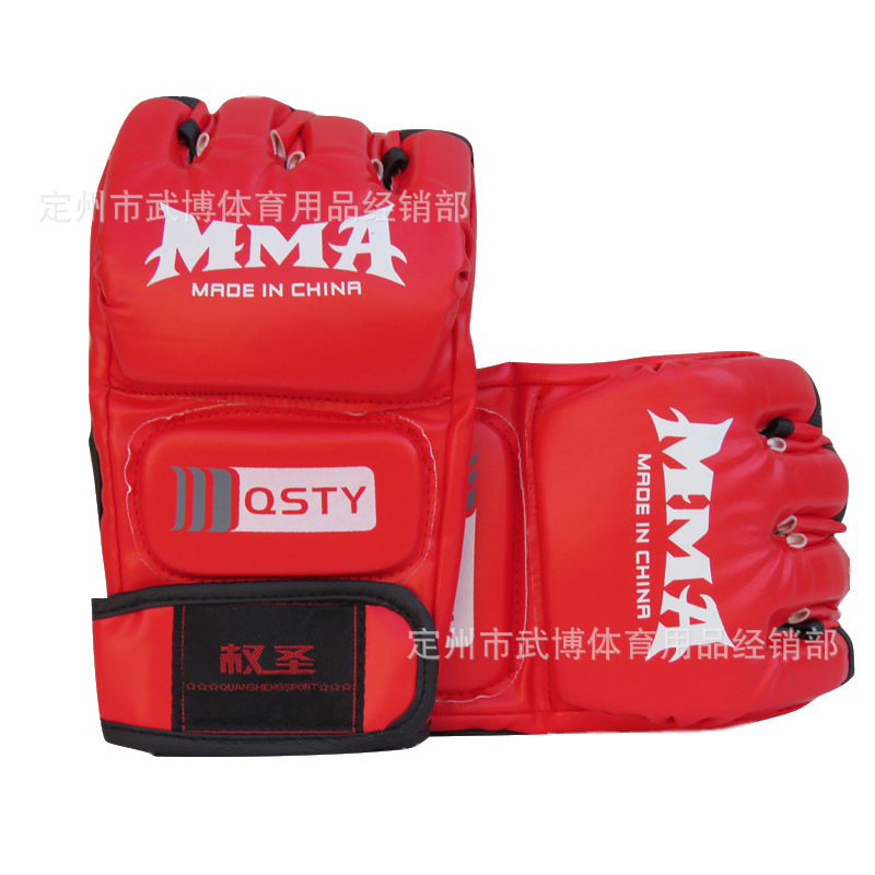 クラシックハーフフィンガーボクシンググローブ（レッド）