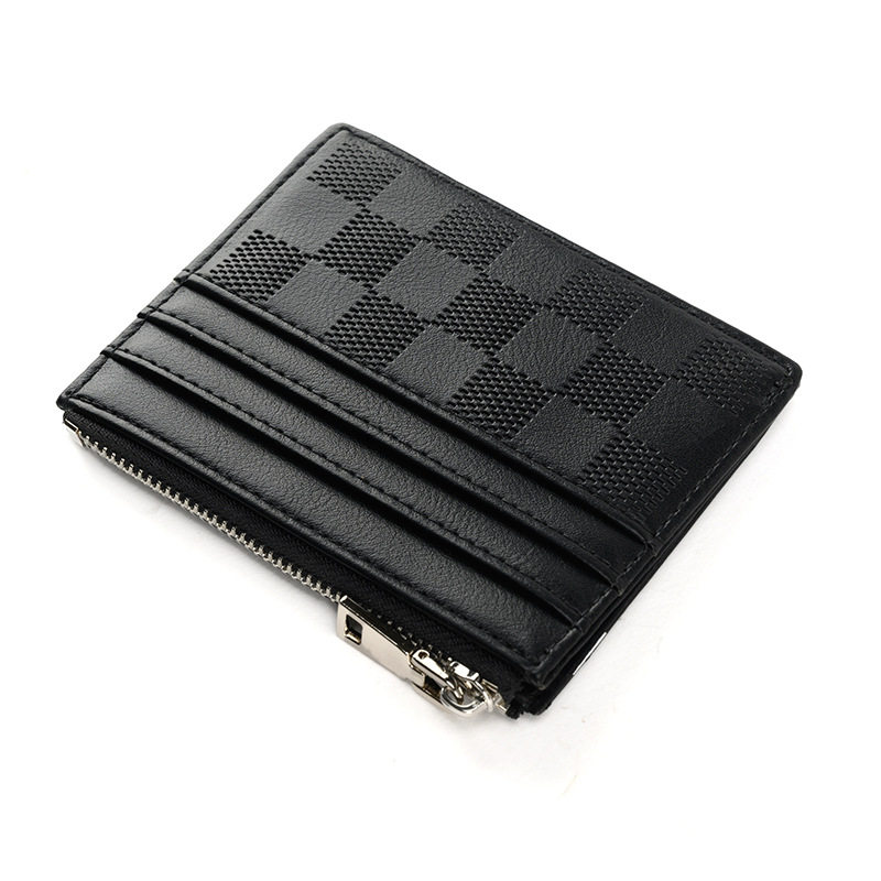 2024 new zipper ultra-thin card bag multi-card short solid color card bag certificate driver's license small wallet wholesale