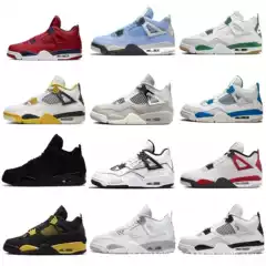 Cross-Border Putian Shoes Aj4 Black Cat Comfortable, Stylish, Wear-Resistant, Breathable, Versatile Mid-Top Retro Basketball Shoes for Both Men and Women
