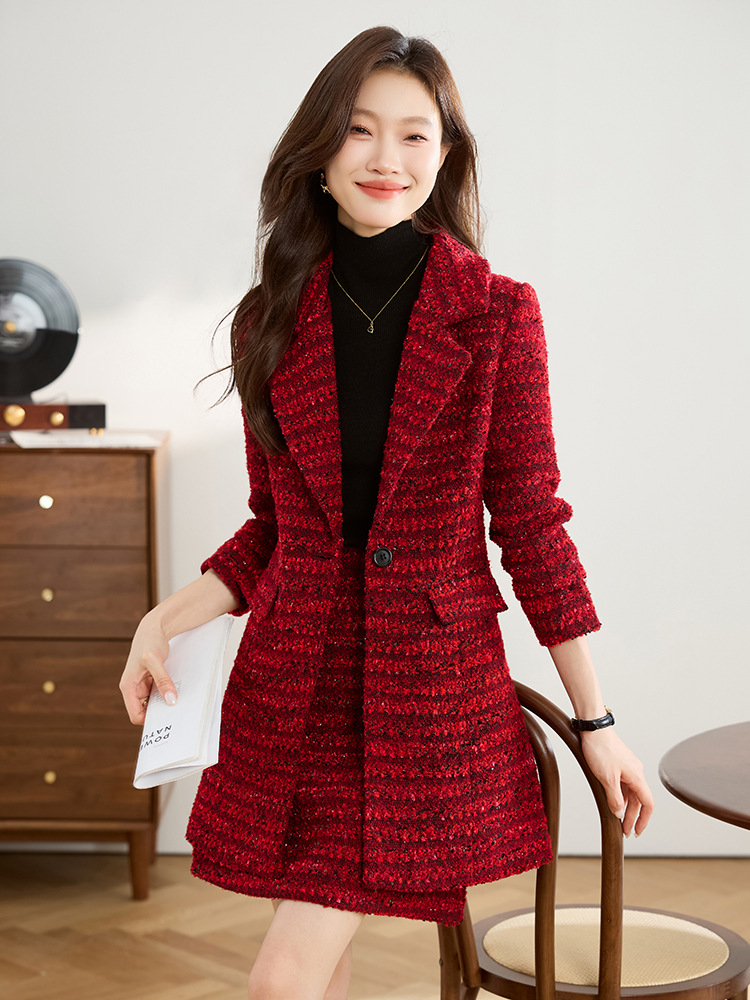 Áo Vest Nữ Vest Cả Bộ 2 Món Kín Cổ Hàng Mùa Xuân Thu Đông