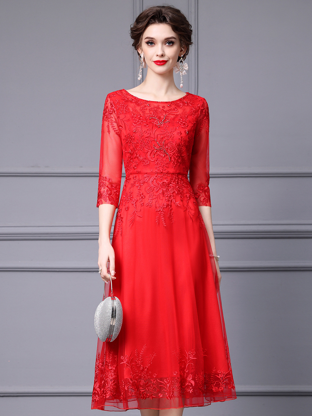 (Mới) Mã K0768 Giá 4260K: Váy Đầm Liền Thân Nữ Shtdc Lưới Mỏng Hàng Mùa Xuân Thu Đông Thêu Họa Tiết Hoa Thời Trang Nữ Chất Liệu G06 Sản Phẩm Mới, (Miễn Phí Vận Chuyển Toàn Quốc).