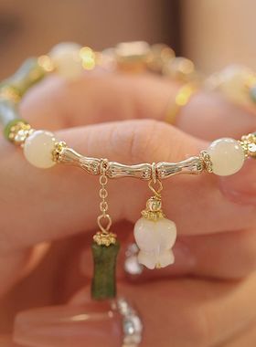 新中式国风竹节节节升手链女小众设计手串送闺蜜情侣生日礼物