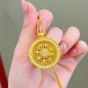 Imitation vietnam gold turnable eight treasure compass pendant necklace women's disc hollow pendant sweater chain wholesale