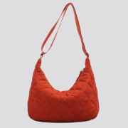 Canvas Down Bag Women's 2022 New Arrival Dumpling Bag Korean Style Lingge Tote Bag All-Match Large Capacity Trendy Crossbody Bag