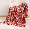 Red Baifu Blanket Sofa Blanket Office Nap Air Conditioning Blanket Bedroom Guofeng Elderly Birthday Gift Festival